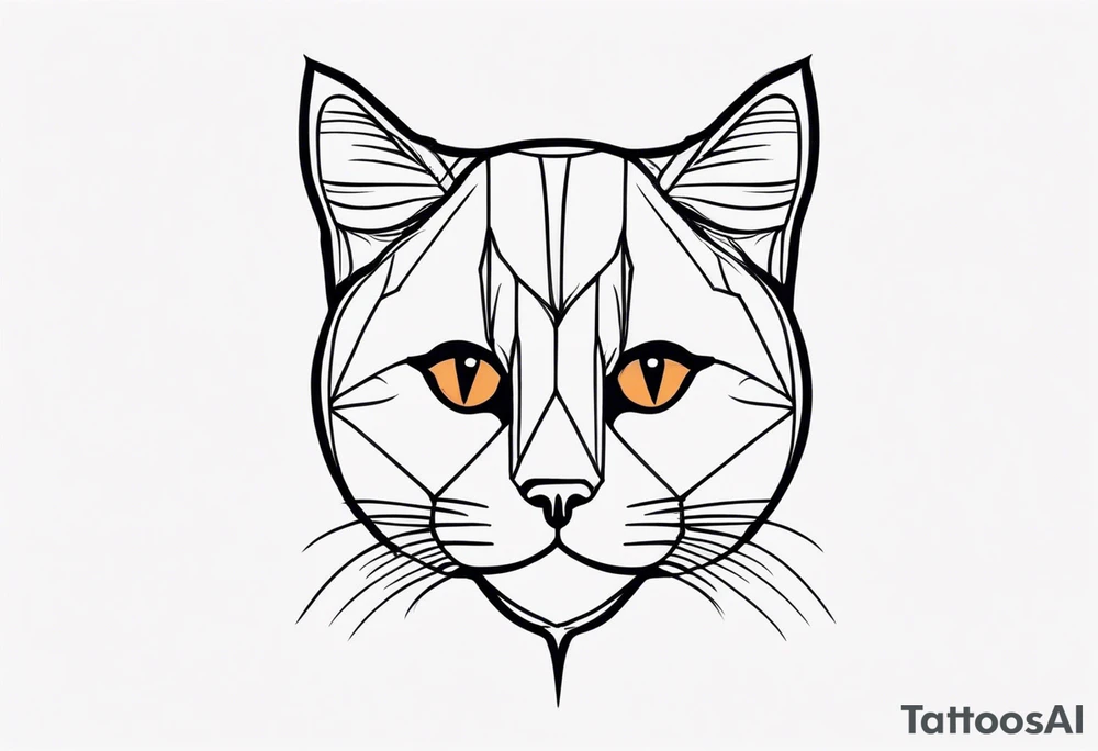 simple cat design tattoo idea