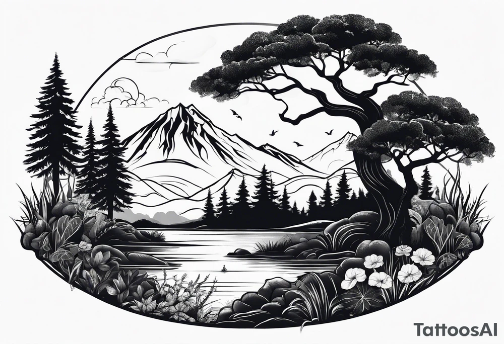 Nature Silhouette tattoo idea
