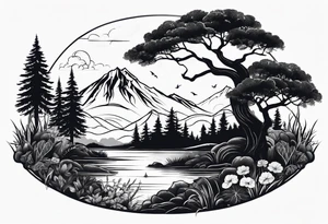 Nature Silhouette tattoo idea