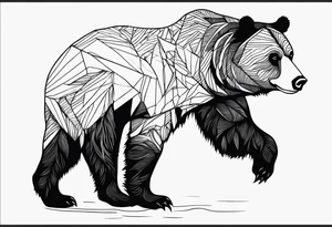 Grizzly bear full body tattoo idea