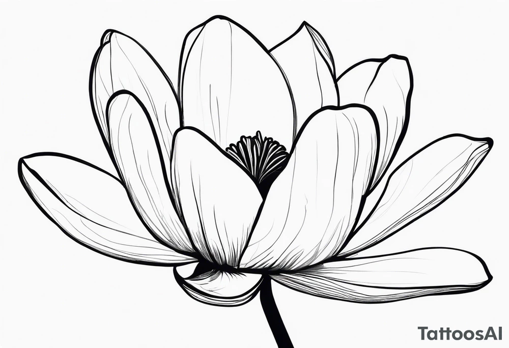 I need a Fineline magnolia flower, really long and thin. It should be vertically long tattoo idea
