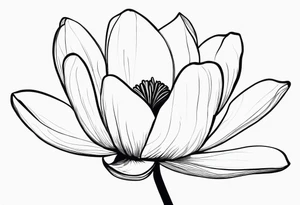 I need a Fineline magnolia flower, really long and thin. It should be vertically long tattoo idea
