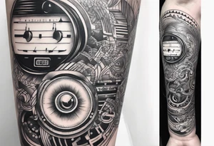 A forearm tattoo about electronic music tattoo idea