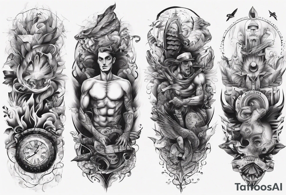 men’s arm sleeve tattoo idea