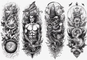 men’s arm sleeve tattoo idea