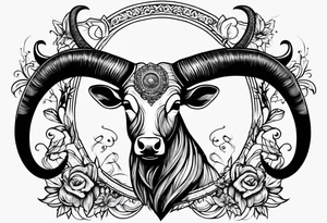 horns with date incorporated 04-02-85 tattoo idea