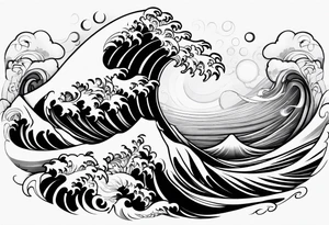 swirly tsunami tattoo idea