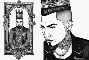 a pawn looking into the mirror and sees himself as king tattoo idea