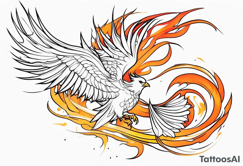Phoenix rising from ashes tattoo idea