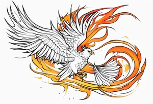 Phoenix rising from ashes tattoo idea