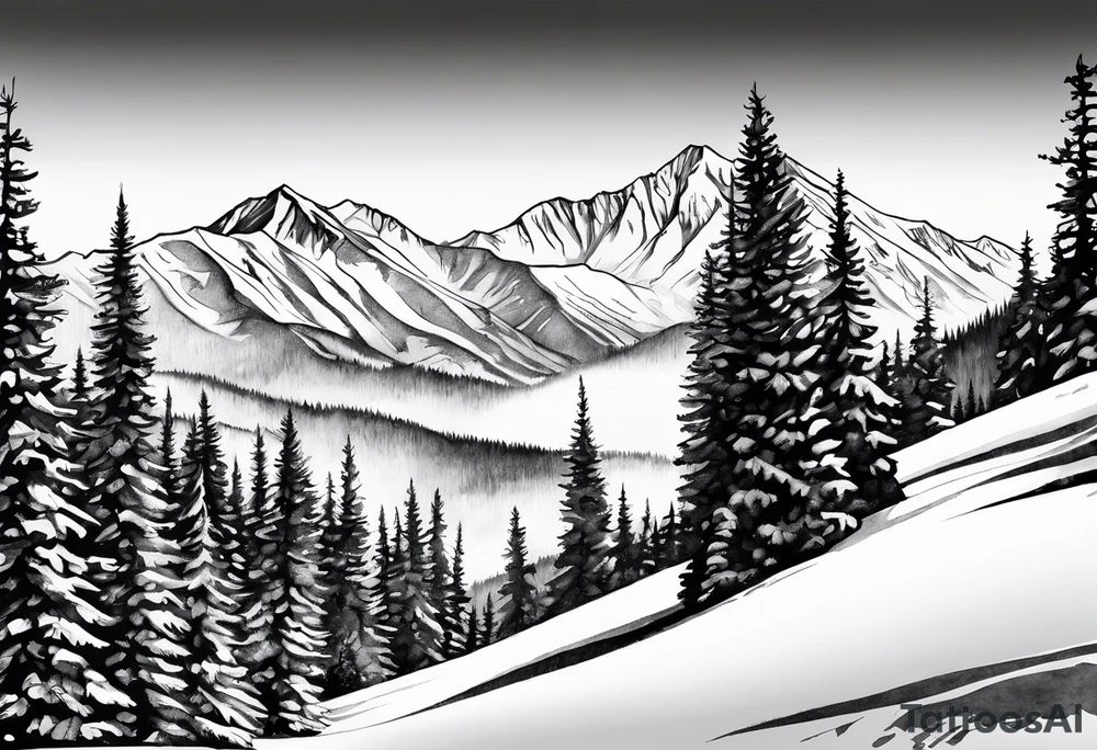 Tenmile, mountain, snow capped, snowboarding, Colorado tattoo idea