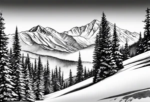 Tenmile, mountain, snow capped, snowboarding, Colorado tattoo idea