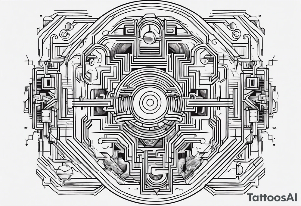 Circuit minimalistic tattoo idea