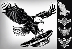 skatboarding eagle tattoo idea