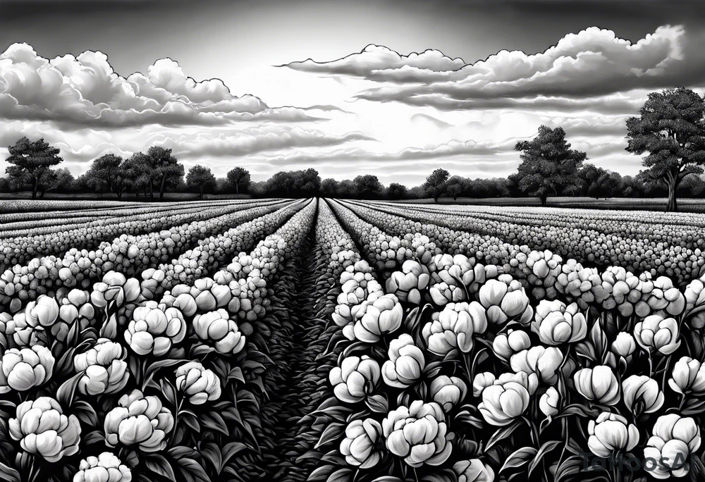 Cotton fields in Monette, Arkansas tattoo idea