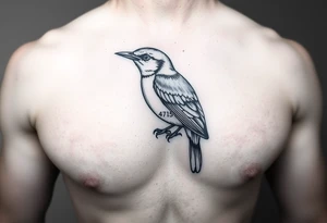 Black and white bluebird with 4/7/15 incorporated in it. On chest tattoo idea