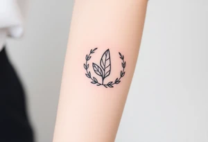 wreath of victory with one leaf reversed/broken tattoo idea
