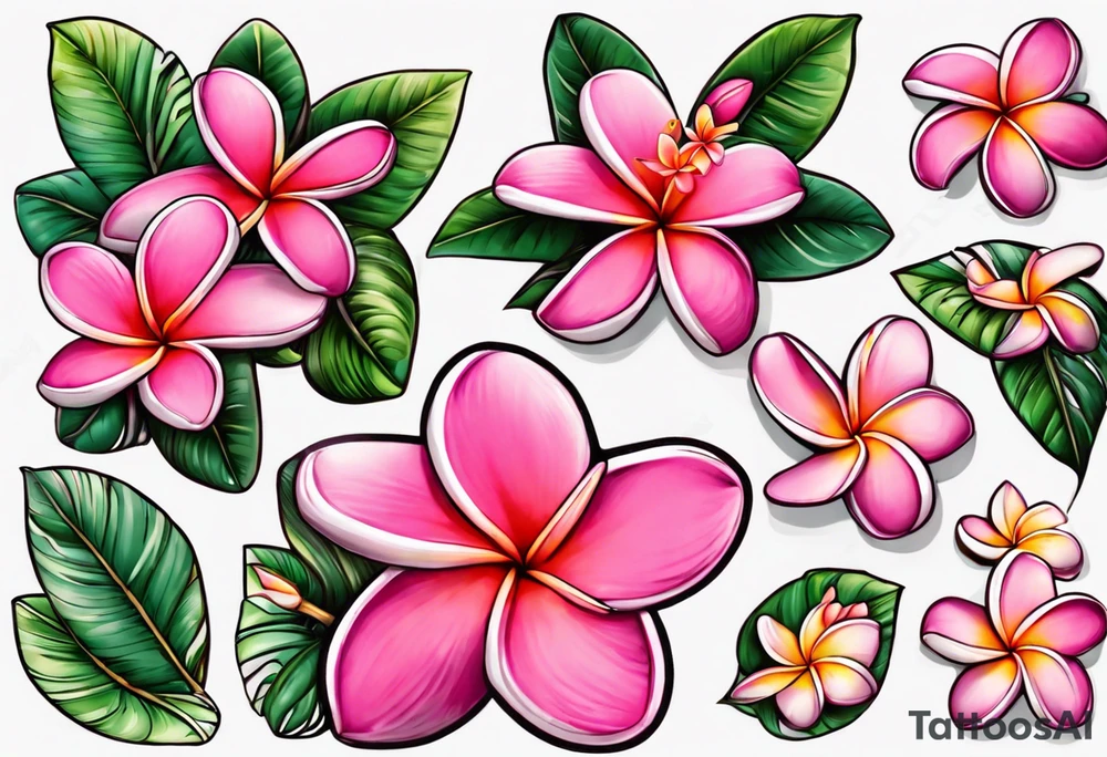 pink plumeria tattoo idea