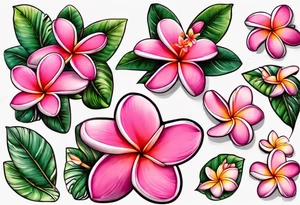 pink plumeria tattoo idea