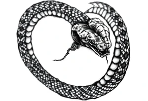Can you give an example of a snake tattoo that wraps around the elbow and ends on the forearm on the ulnar side? With the words jealous, shame, and black heart subtly incorporated. tattoo idea