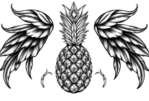 vagina and anus using a  pineapple with diamonds, magestic, crown, tattoo idea