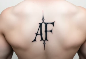 Design a tattoo with only the letters A and F in it. These letters are only recognizable up close. tattoo idea
