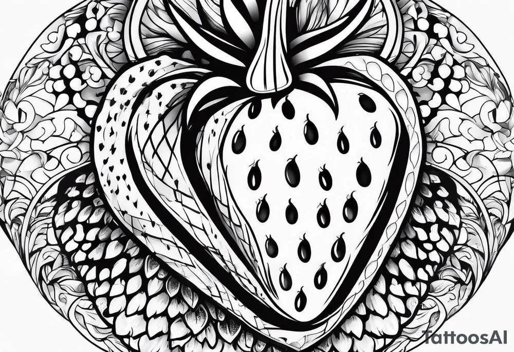 Illustrative one Strawberry tattoo idea