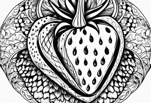 Illustrative one Strawberry tattoo idea