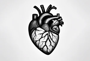 photograph of a human heart as you would see in a human body tattoo idea