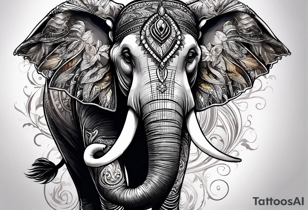winged elephant tattoo idea