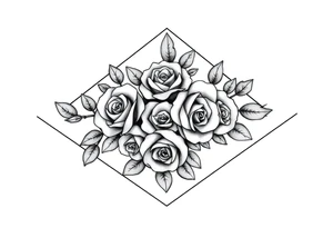 Small Roses filling up the inside of an lateral diamond shape tattoo idea