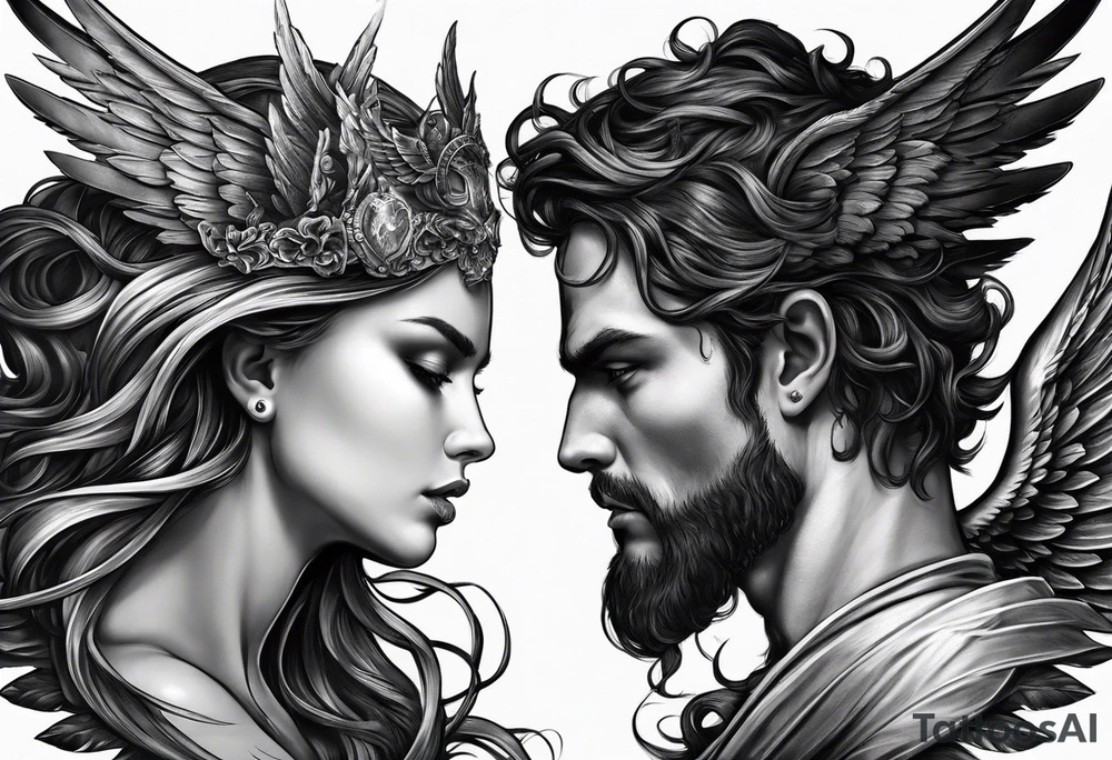 Angel Vs Demon for my soul tattoo idea
