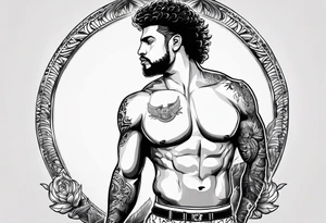 Com o mascote do time do flamengo em cima da taça da libertadores tattoo idea