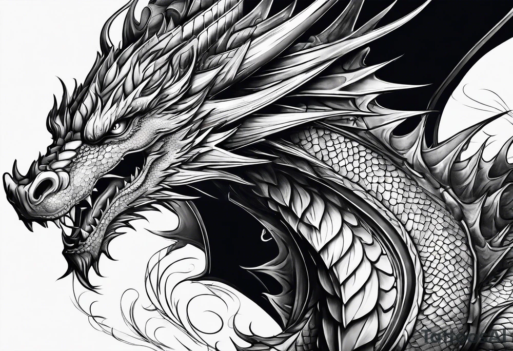 Dragon flying tattoo idea