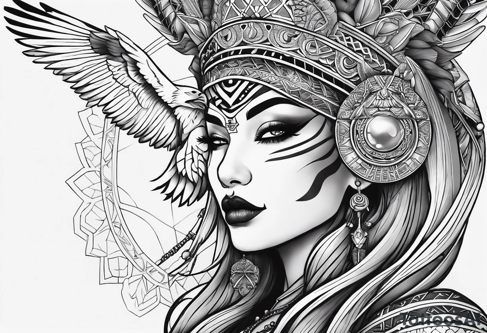 kali ma, alien goddess, valkrye, aries, pirate, divine feminine, zenza resonance, pachamama, lotus azul, blank panther, eagle, skull, 5D, nueva gaya, dna 12 tattoo idea