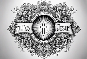 "Falling in love with Jesus" in words tattoo idea