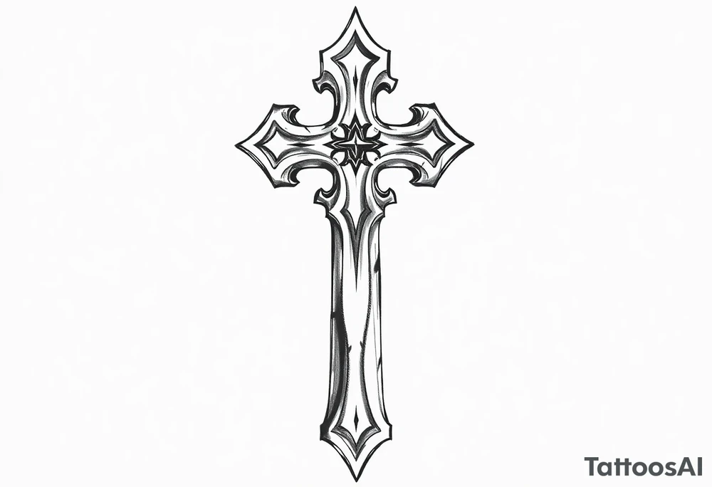 Gothic style cross tattoo idea