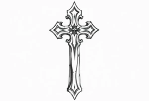 Gothic style cross tattoo idea