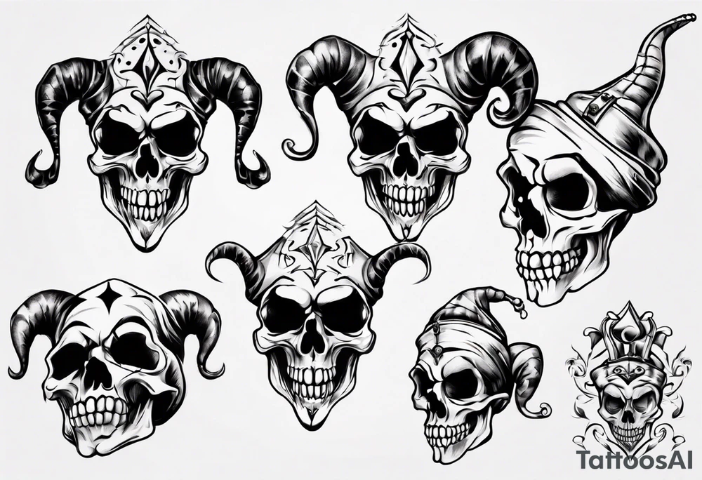 jester skull tattoo idea