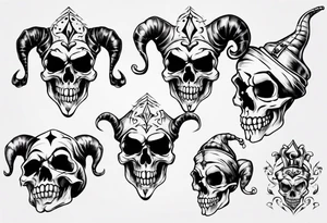 jester skull tattoo idea