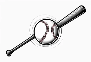 baseball and bat tattoo idea