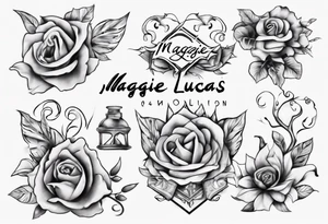 My children's names Maggie and Lucas tattoo idea