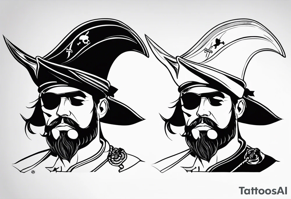Pirate Olivier Levasseur dit  la Buse 3cm par 3cm tattoo idea