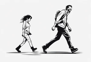 zombie walking tattoo idea