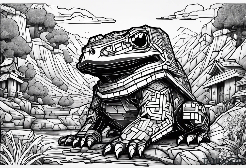 Minecraft with toad tattoo idea