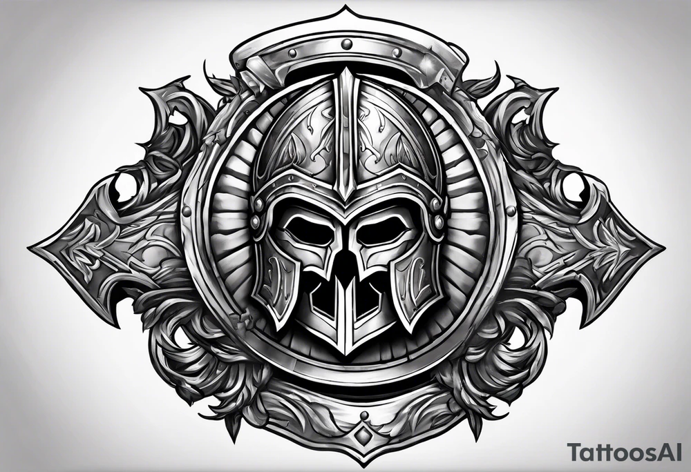 Spartan sword and shield tattoo idea
