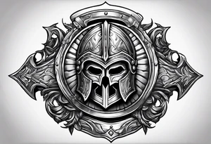 Spartan sword and shield tattoo idea