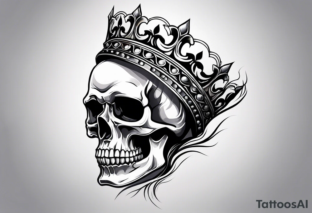 side profile 
skull crown tattoo idea