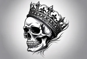 side profile 
skull crown tattoo idea