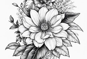 sword
sword true flower 
fine line
gentle
thin lines
floral design tattoo idea